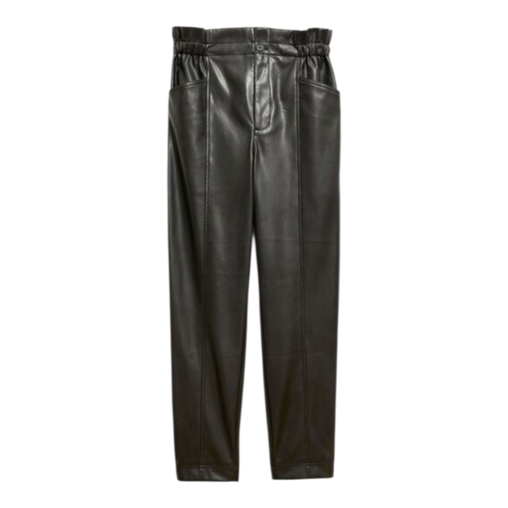 NEW Madewell Vegan Leather Pull-On Paperbag Pants